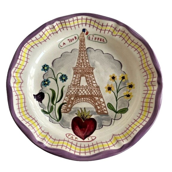 New Nathalie Lete Francophile Collection Anthropology Eiffel Tower Dinner Plate - Picture 7 of 9